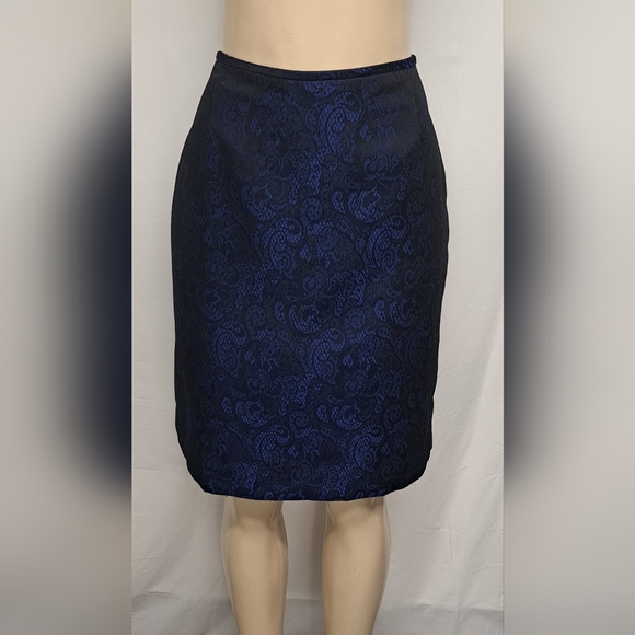 Tahari Arthur S. Levine Royal Blue/Black 2 PC Skirt Suit 10 Ronnie Style New - Picture 10 of 12